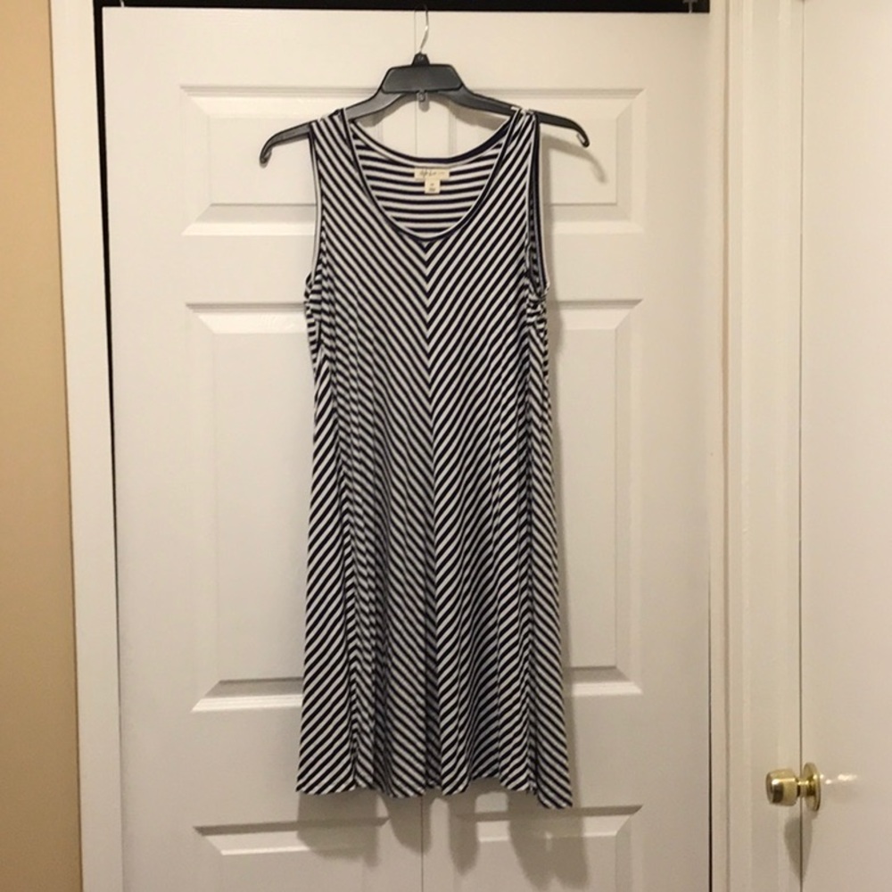 Navy & White Striped Dress